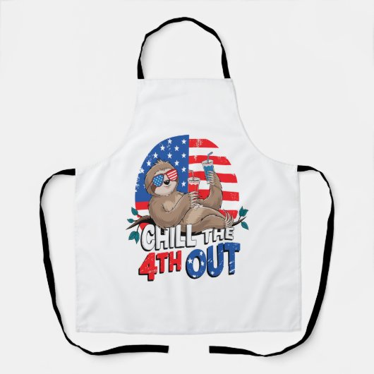 Tablier Sloth Chill 4th out Patriotic USA (Recto)