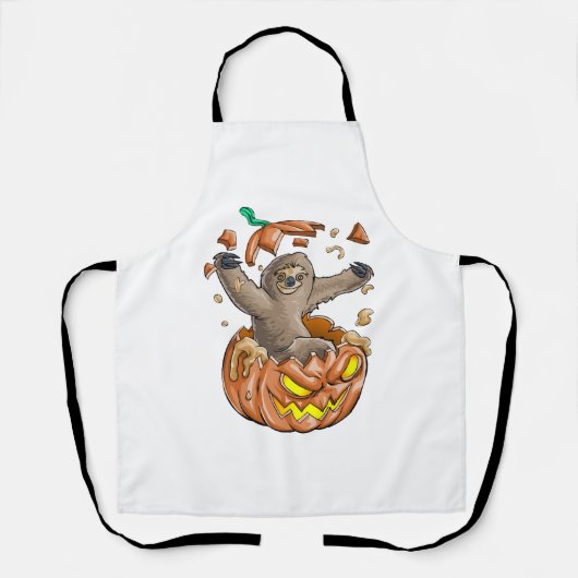 Tablier Sloth Citrouille Halloween (Recto)