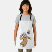 Tablier Sloth comme joueur de volleyball avec volleyball (Insitu)