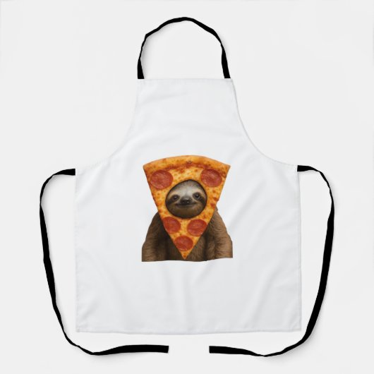 Tablier Sloth pizza funny weird prank meme cute happy chri (Recto)