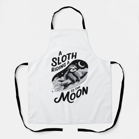 Tablier Sloth Riding a Rocket to the Moon (Recto)