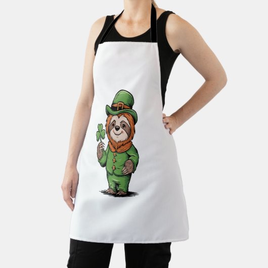 Tablier Sloth St Patrick's Day Irish Lucky (Insitu)