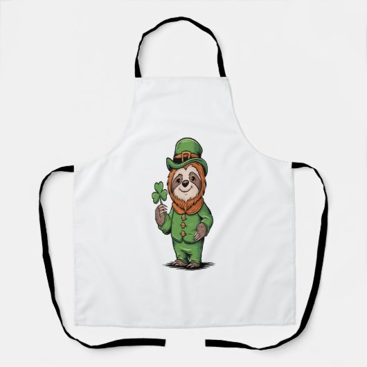Tablier Sloth St Patrick's Day Irish Lucky (Recto)
