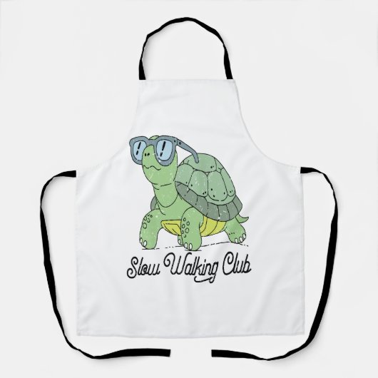 Tablier Slow Walking Club Cute Funny Turtle (Recto)