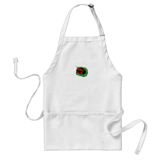 Tablier Smiling Ladybug sur Green Leaf Mini - (Devant)