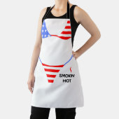 Tablier Smokin’ Hot Patriotic Apron – Red, White & Blue (Insitu)