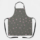 Tablier Smoky Olive Light Pink Cosmos Floral Pattern (Recto)