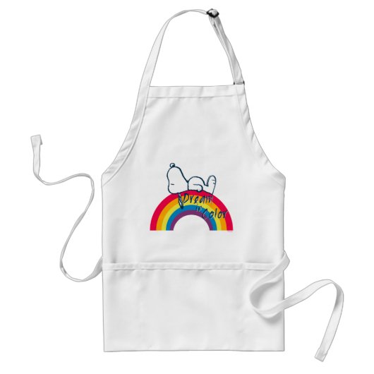 Tablier Snoopy | Rêver en couleur arc-en-ciel (Devant)