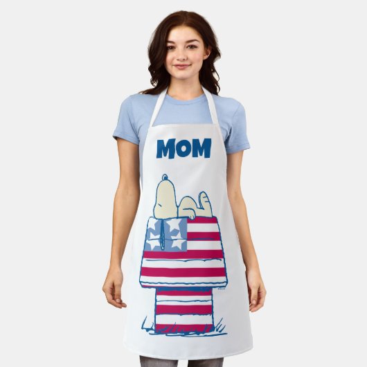 Tablier Snoopy sur 4 juillet Dog House | Ajouter Votre Nom (Porté)