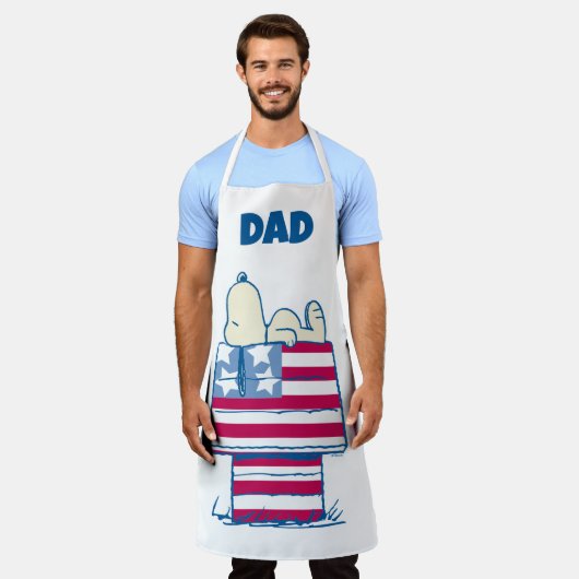 Tablier Snoopy sur 4 juillet Dog House | Ajouter Votre Nom (Porté)