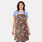 Tablier Snoopy & Woodstock Vibes Super Motif violet (Porté)