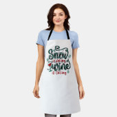 Tablier Snow is Falling Wine is Calling Christmas Apron (Porté)