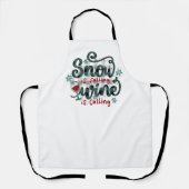 Tablier Snow is Falling Wine is Calling Christmas Apron (Recto)