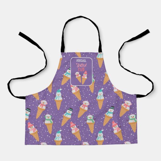 Tablier Snow mignonne Snowman Snow Cone hiver (Recto)