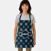 Tablier Snowflakes Blue Green Minimal Motif (Insitu)