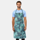 Tablier Snowflakes le plus beau Motif ID Turquoise846 (Porté)
