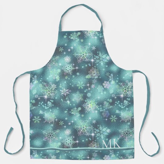 Tablier Snowflakes le plus beau Motif ID Turquoise846 (Recto)