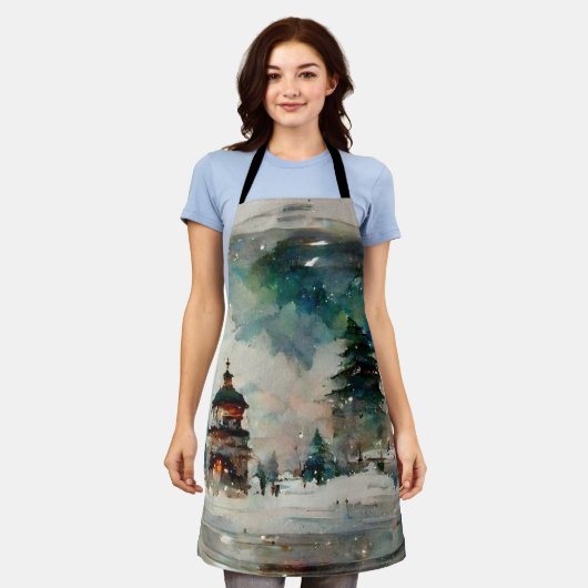 Tablier Snowglobe à la surface de l'eau à Noël (Porté)