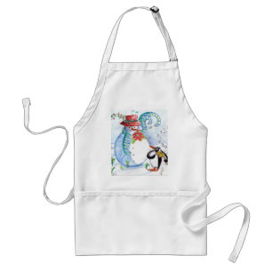 TABLIER SNOWMAN AND PENGUIN'S WINTER SERENADE