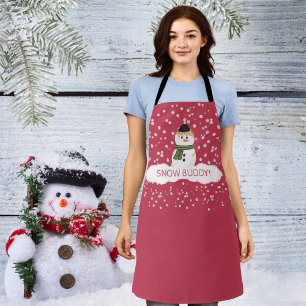 Tablier Snowman Apron, Snow Buddy Christmas Holidays, Fun