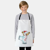 Tablier Snowman au patinage sur glace avec patins sur glac (Porté)