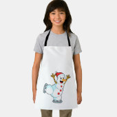 Tablier Snowman au patinage sur glace avec patins sur glac (Insitu)