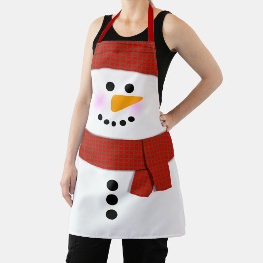 Tablier Snowman Avec Écharpe Rouge Noël (Insitu)