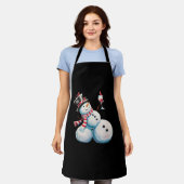 Tablier Snowman Avec Vin Noël Drôle Noël Cadeau de Noël (Porté)