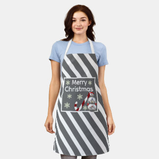 Tablier snowman Candy Cane Stripe Merry Christmas