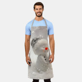 Tablier Snowman de Noël avec Amour plein de coeur (Porté)