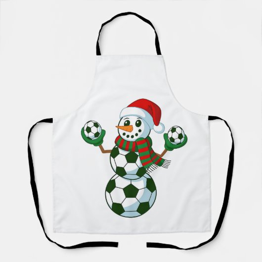 Tablier Snowman Soccer Noël Amateurs de sport (Recto)