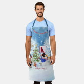 Tablier Snowman Woodland Forest Monogramme Nom Noël (Porté)