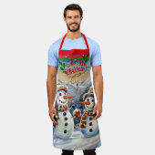 Tablier Snowmen, Joyeux Noël, (Porté)