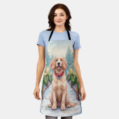 Tablier Snowy Bridge Boykin Spaniel Christmas Art (Porté)