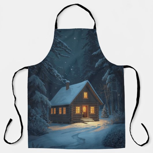 Tablier Snowy Cabin Night Apron  (Recto)