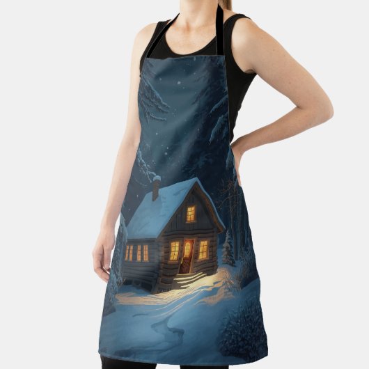 Tablier Snowy Cabin Night Apron  (Insitu)