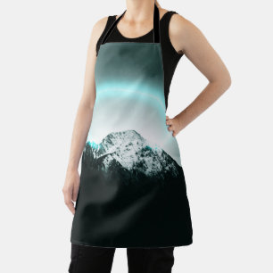 Tablier Snowy mountain mysterious blue neon light