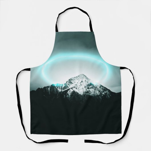 Tablier Snowy mountain mysterious blue neon light (Recto)