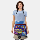 Tablier Sock Monkey Peace Bus  (Porté)