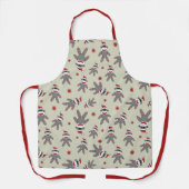 Tablier Sock Monkey Santa Hat Noël Motif de vacances (Recto)