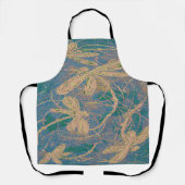 Tablier Soft Gold Dragonflies on Vintage Turquoise & Lilac (Recto)