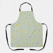 Tablier Soft Sage Japanese Winter Cosmos Floral Pattern (Recto)