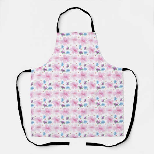 Tablier Soft Watercolor Pink Floral Pattern  (Recto)