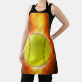 Tablier Softball artistique de SlipperyJoe sur feu cadeaux (Insitu)