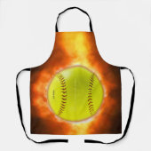 Tablier Softball artistique de SlipperyJoe sur feu cadeaux (Recto)