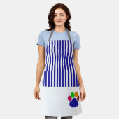 Tablier Soins pour Animaux Rayures Bleues (Porté)