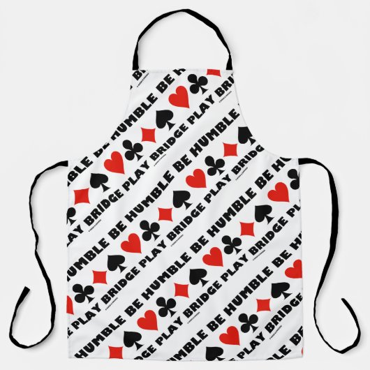Tablier Sois humble Play Bridge Quatre combinaisons de car (Recto)