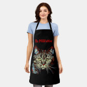 Tablier Sois PAWsitive, drôle de citation de chat (Porté)