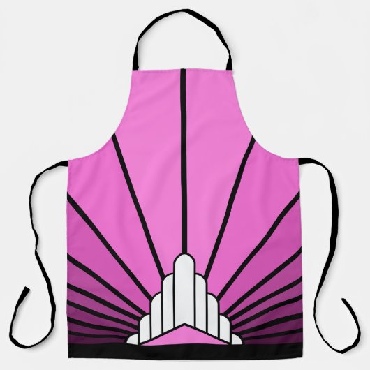 Tablier Soleil Art déco en rose Tout-sur-impression tablie (Recto)