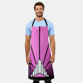 Tablier Soleil Art déco en rose Tout-sur-impression tablie (Porté)